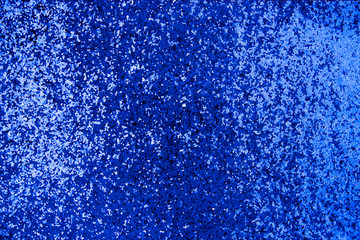 Blue shiny plain glitter fabric empty background