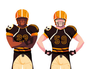 team of players american football , sportsmen with uniform