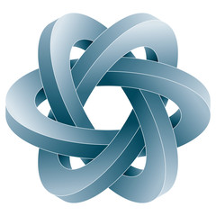 Impossible three circles icon. Vector optical illusion shape on white background.