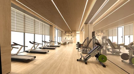 Fotobehang 3d render of fitness gym center © murattellioglu