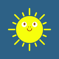 Cute Happy Smiling Sun vector