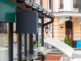 Сafe sign in the Beautiful Europe City street