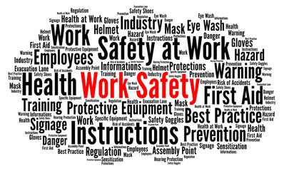 Work safety word cloud illustration