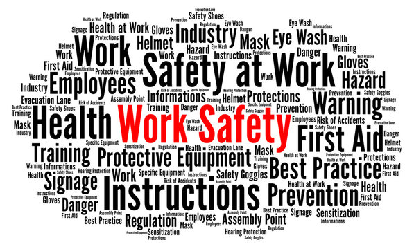 Work safety word cloud illustration