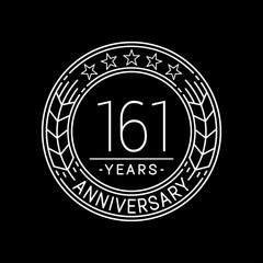 161 years anniversary logo template. 161st line art vector and illustration.