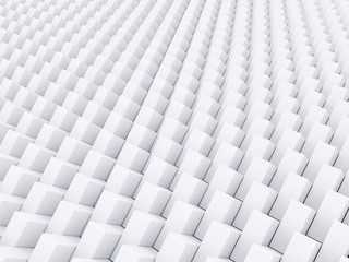 Abstract cubical background; white geometric pattern 3d rendering, 3d illustration