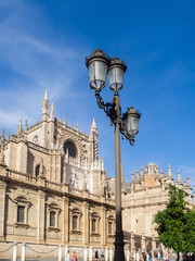 Fototapeta na wymiar Vintage lanterns on the streets in Spain