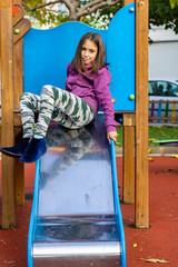 Little girl playing in park