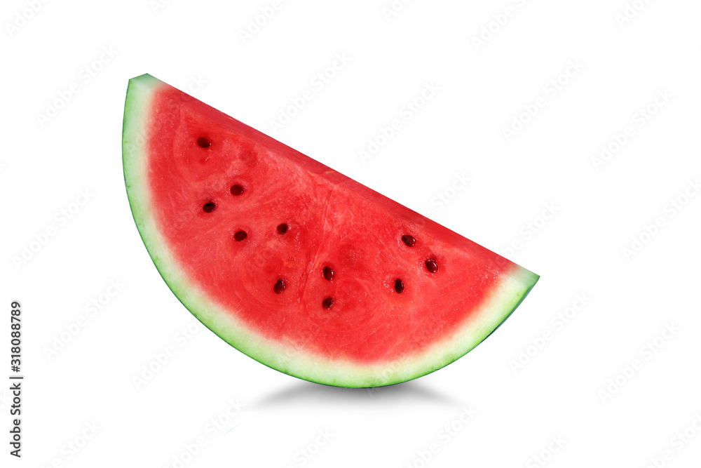 Wall mural sliced fresh watermelon isolated on white background