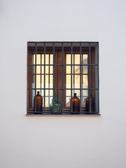 Windows of buildings in old cities of Spain