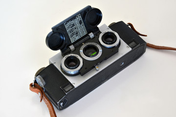 old stereo film camera