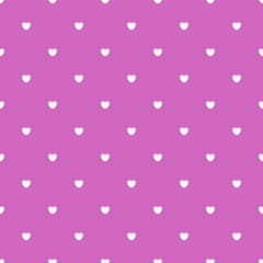 Fototapeta na wymiar Romantic Pink Seamless Polka Heart Vector Pattern Background for Valentine Day ( February 14 ), 8 March, Mother's Day, Marriage, Birth Celebration. Lovely Chic Design.