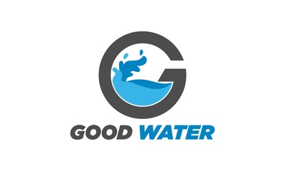 Fototapeta premium Good water simple modern vector logo