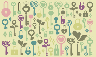 バレンタイン鍵モチーフ並べただけ