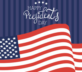 happy presidents day poster with usa flag