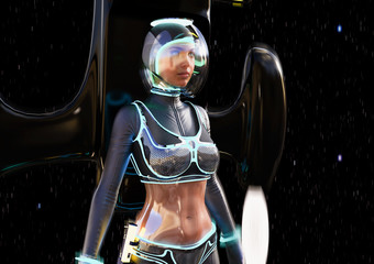 space travel woman