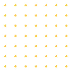 Romantic Yellow Seamless Polka Hearts Vector Pattern Background for Valentine Day or Mother's Day. Scrapbooking, Invitation, Wrapping Paper, Greeting Card Cute Illustration.