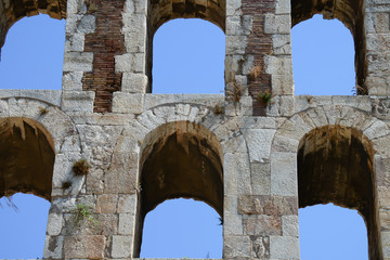 several arches with heavy stone old and beautiful