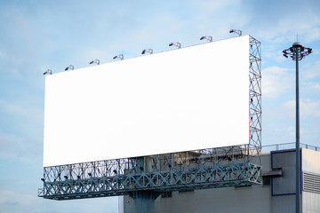 blank billboard on white background