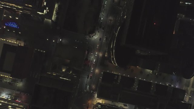 City Night light scene from a drone, Aerial above modern Tel Aviv city at nighttime with illuminated skyline. Skyscraper urban view
