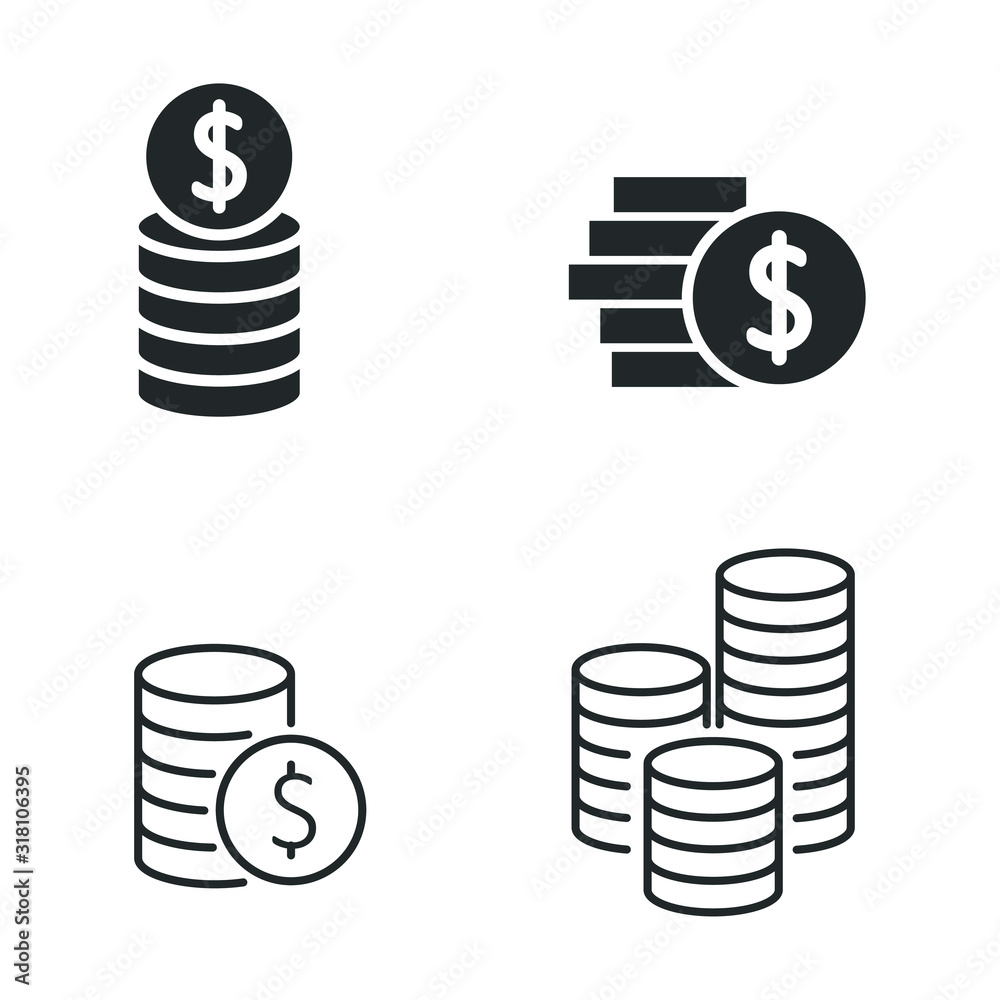 Poster coin icon template color editable. coin symbol vector sign isolated on white background illustration