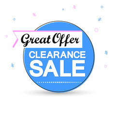 Clearance Sale banner design template, discount tag, vector illustration