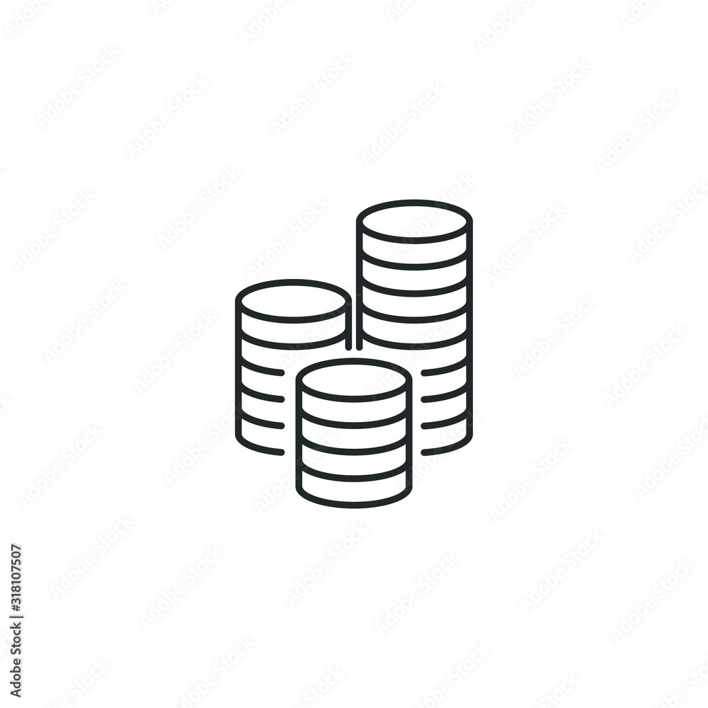 Poster coin icon template color editable. coin symbol vector sign isolated on white background illustration
