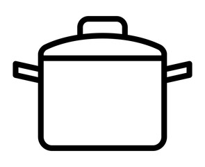 Cooking pot or stockpot / stock pot line art vector icon for cooking apps and websites