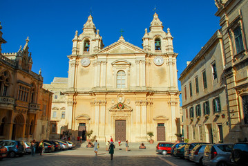 Fototapeta na wymiar Famous cathedral in Malta