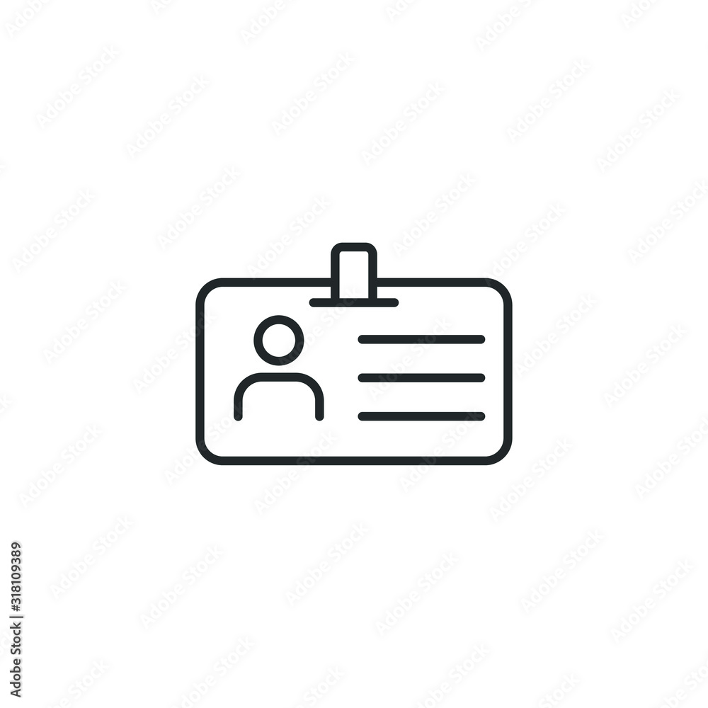 Aufkleber id card icon template color editable. identification card symbol vector sign isolated on white backg
