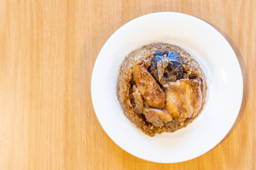 Loh Mai Kai, popular steamed glutinous rice with chicken mushroom