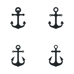 Anchor icon template color editable. boat pirate helm Nautical maritime symbol vector sign isolated on white background illustration for graphic and web design.