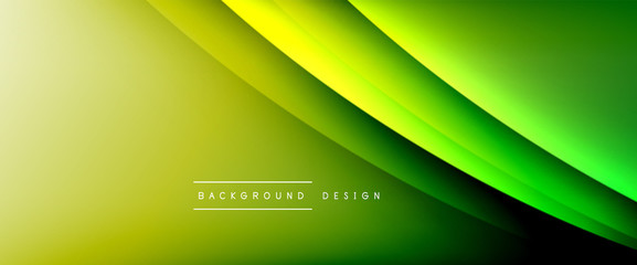 Wave liquid style lines with shadows and light on gradient background. Trendy simple fluid color gradient abstract background with dynamic straight shadow line effect