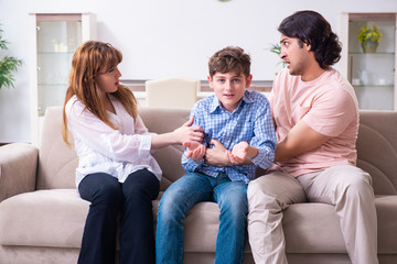 Family conflict with husband and wife and child