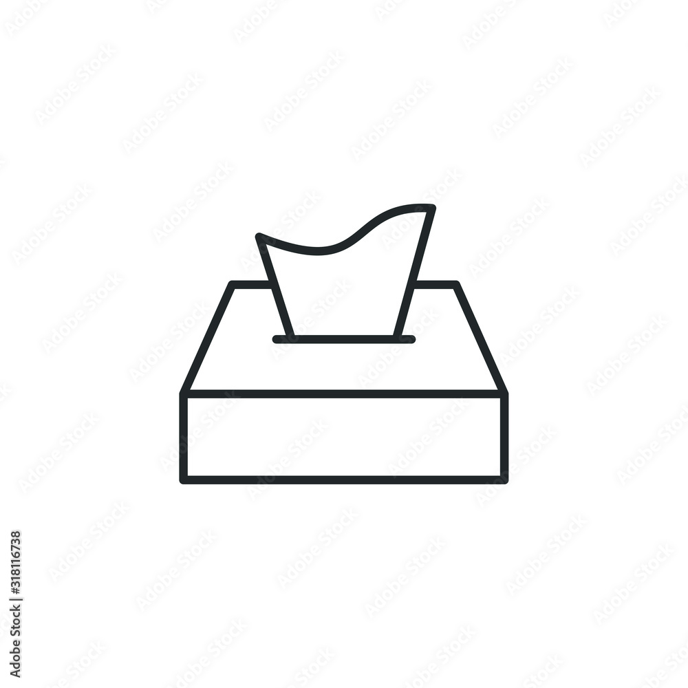 Leinwandbilder tissue box icon template color editable. tissue box symbol vector sign isolated on white background 