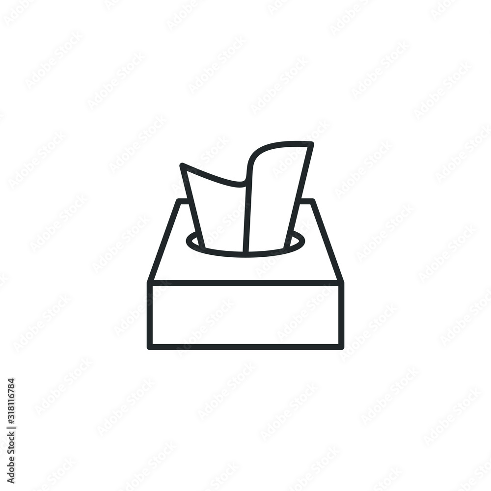 Leinwandbilder Tissue box icon template color editable. Tissue box symbol vector sign isolated on white background illustration for graphic and web design.