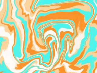 Orange & blue marble painting 