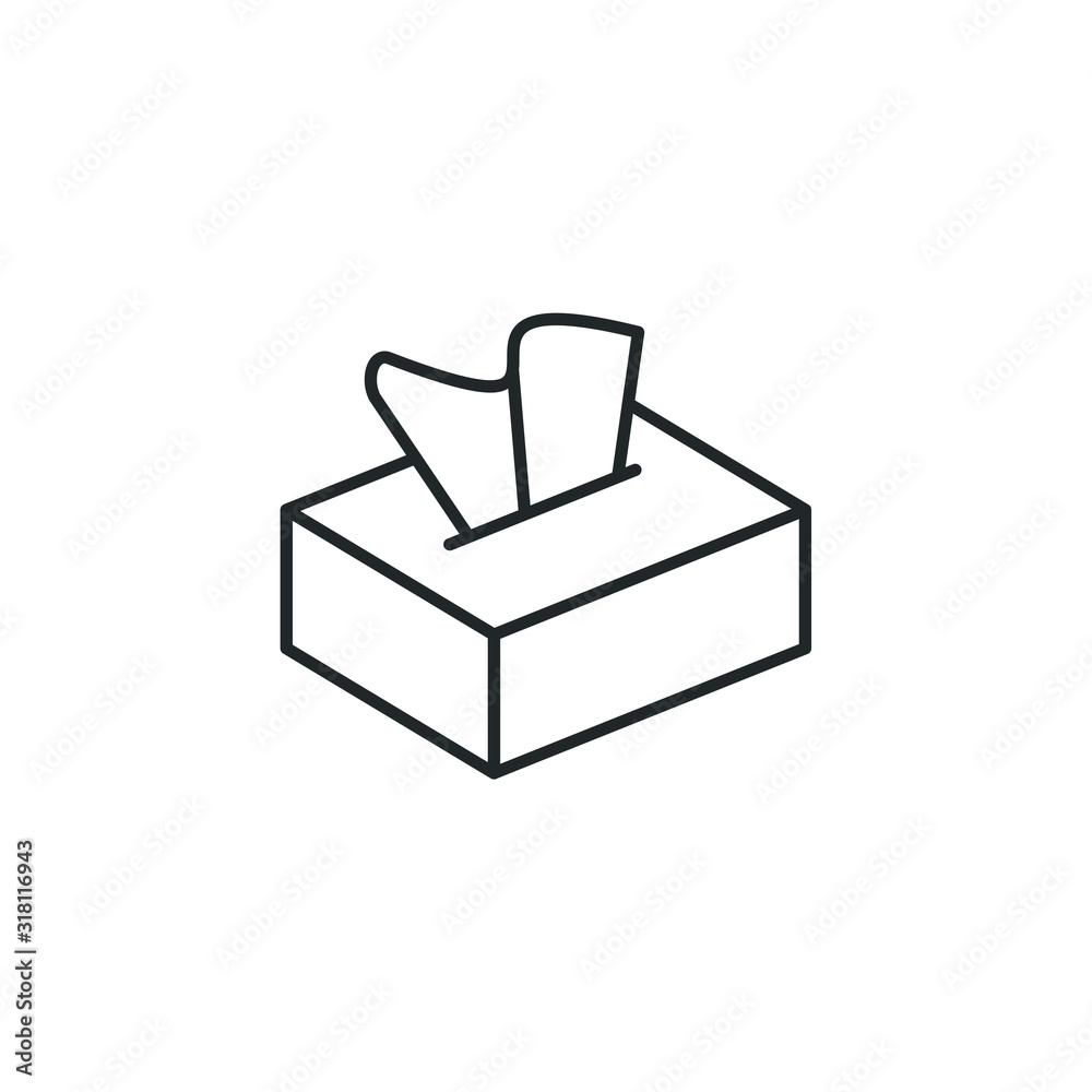 Poster Tissue box icon template color editable. Tissue box symbol vector sign isolated on white background illustration for graphic and web design.