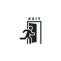 exit icon template color editable. exit symbol vector sign isolated on white background illustration for graphic and web design.