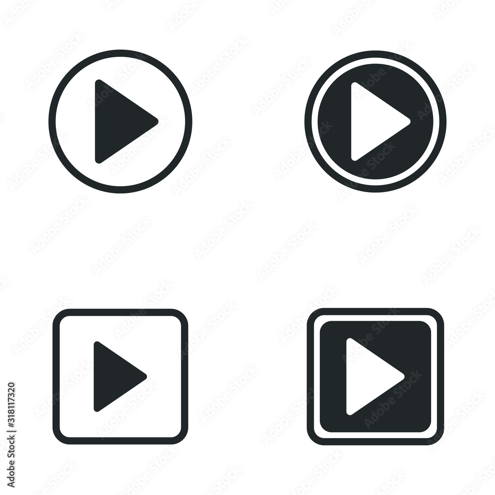 Poster play buttons icon template color editable. play buttons symbol vector sign isolated on white background illustration for graphic and web design.