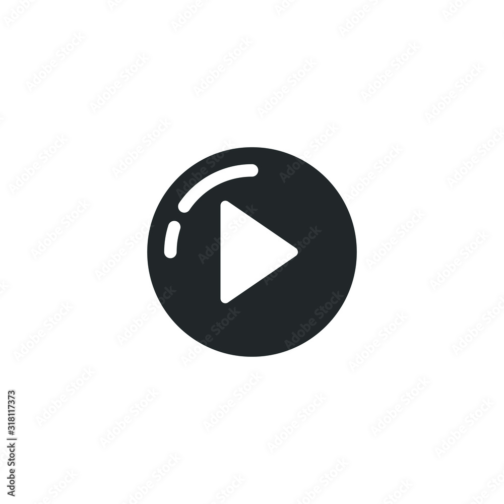 Aufkleber play buttons icon template color editable. play buttons symbol vector sign isolated on white background illustration for graphic and web design.