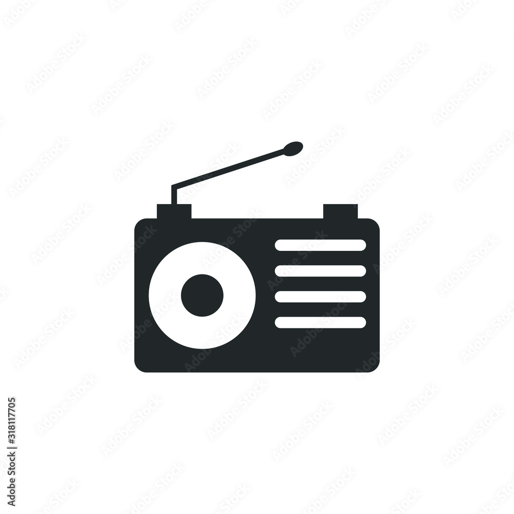 Aufkleber radio icon template color editable. radio symbol vector sign isolated on white background illustration for graphic and web design.