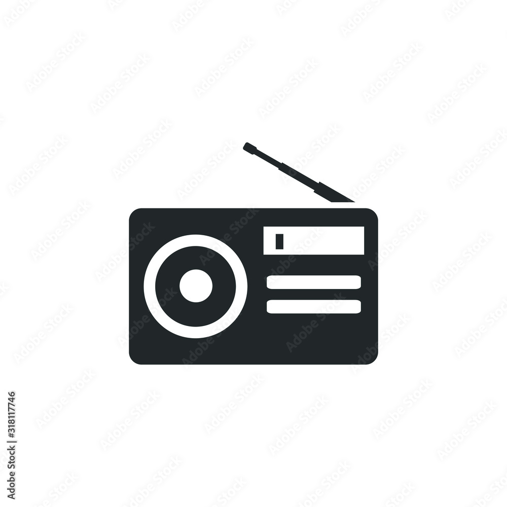 Aufkleber radio icon template color editable. radio symbol vector sign isolated on white background illustration for graphic and web design.
