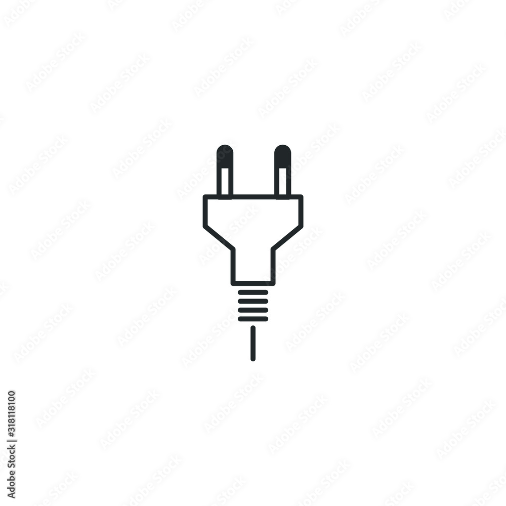 Poster electric plug icon template color editable. electric plug symbol vector sign isolated on white backg