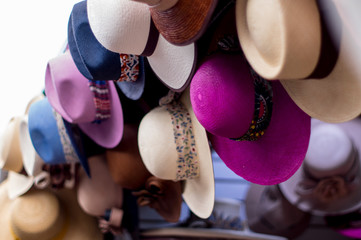 Various Panama hats, Quito Ecuador.