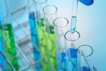 Concept of coronavirus quarantine. MERS-Cov .Novel coronavirus (2019-nCoV) Virus test on laboratory test tube in the analysts hand in a plastic glove.Stop MERS-Cov