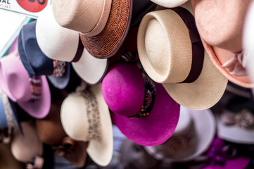 Various Panama hats, Quito Ecuador.