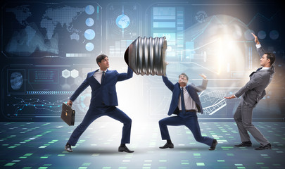 Fototapeta premium Businessmen in bright idea concept