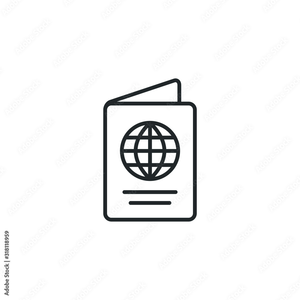 Poster passport icon template color editable. visa, document, arrival. customs house concept symbol vector 
