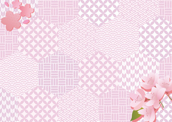 桜　フレーム　背景素材　和柄　和風　和風フレーム　春